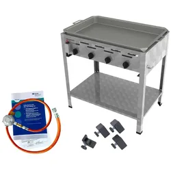 ChattenGlut Gasbräter 4-flammig 18kW Standgerät Edelstahlpfanne mit DGUV