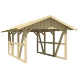 SKANHOLZ Skan Holz Carport Schwarzwald mit Dachschalung 424 x 600 cm Natur