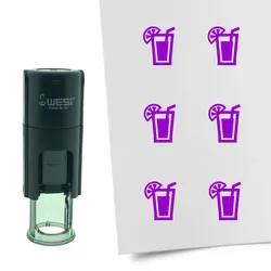 CombiCraft Selbstfärbender Stempel 'Cocktail' in der Farbe Lila, Ø10mm