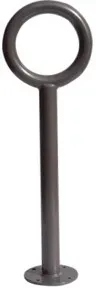 Schake Anlehnpfosten + Rohring senkrechter Pfosten Stahlrohr Ø 60mm, Rohring Ø 300mm Ø 48mm, zum Aufdübeln + Bodenplatte Ø 180mm, Gesamthöhe 900mm, beschichtet, DB703