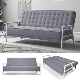 VitaliSpa Schlafsofa Dion mit Klappfunktion, Grau, moderne 3-Sitzer Gästecouch