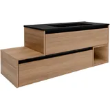 Fackelmann Waschbeckenunterschrank rechts Vita 128,5cmx 50 cmx 46 cm Oak/Schwarz