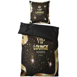 Sanilo VIP Lounge Grafikmuster Schwarz 135 x 200 cm + 80 x 80 cm