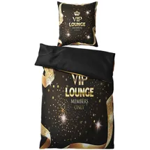 Sanilo VIP Lounge Grafikmuster Schwarz 135 x 200 cm + 80 x 80 cm