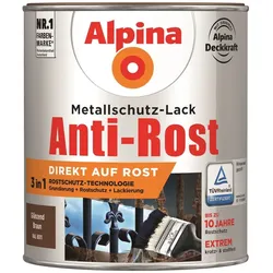 Alpina Metallschutz-Lack Glänzend 750 ml | Buntlacke Anti-Rost in allen Farben