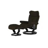 Stressless Relaxsessel Leder 77 x 108 x 76 cm Braun mit Hocker