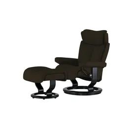 Stressless Relaxsessel Leder 77 x 108 x 76 cm Braun mit Hocker