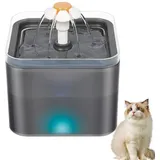 ZEUOPQ Trinkbrunnen Katzenbrunnen Trinkbrunnen Für Katzen Hunde Wasserspender 2L, grau, mit Filtersatz, 3 Wasserflussdesigns, Vierfachfiltration grau