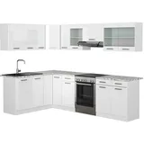 Vicco Rick Eckküche Weiß/Weiß Hochglanz 267 x 167 cm AP MarmorRick