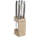 Lou Laguiole Steakmesser Set 6-teilig | 2511 Steakmesser mit Tradition und Stil | Griffe in Pfeffer, Perle & Taupe | Wellenschliff Messer