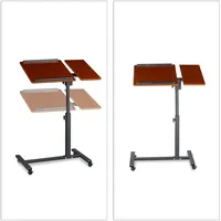 Relaxdays Laptoptisch höhenverstellbar, HxBxT:95x60x40cm, Notebook Ständer, mit Rollen Ablage,