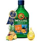 Möller's Omega 3 Lebertran | Nordic omega 3 kinder Nahrungsergänzung mit EPA, DHA, Vitamin A, D und E | Hochreiner natürlicher Lebertran | 165 Jahre alte Marke | Tutti Frutti | 250 ML