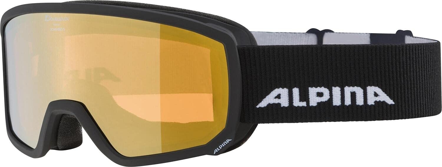 ALPINA SCARABEO S Q-LITE - Verspiegelte, Kontrastverstärkende OTG Skibrille Mit 100% UV-Schutz Für Erwachsene, black, One Size