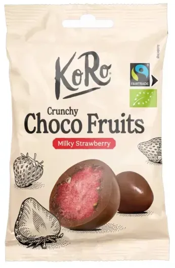 KoRo Crunchy Choco Fruits - Milky Strawberry bio