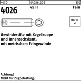 Industrial Quality Supplies ISO 4026 Gewindestifte mit Kegelkuppe & Innensechskant 45 H M 6 x 0,5 x 16 S