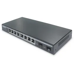 DIGITUS 8-Port Gigabit PoE Netzwerkswitch, Desktop, L2 managed, 2 Uplinkports, S