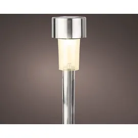 Kaemingk Solarleuchte Edelstahl/Glas Ø6cm H24,5cm 6er Set warmweiß