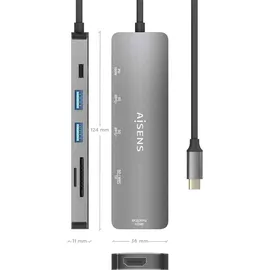 AISENS ASUC-6P016-GR USB-Hub, Grau, 1 Stück