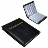 Münzsammelalbum mit 480 Fächern, Münzalbum aus Leder, Pariser Währungsordner, ideal für Münzen mit unterschiedlichen Durchmessern