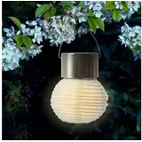 MARELIDA LED Solar Mini Lampion - 1 warmweiße LED - H: 9,5cm - D: 7cm - Lichtsensor - wei...
