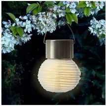 MARELIDA LED Solar Mini Lampion - 1 warmweiße LED - H: 9,5cm - D: 7cm - Lichtsensor - wei...