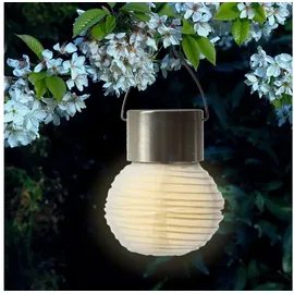 MARELIDA LED Solar Mini Lampion - 1 warmweiße LED - H: 9,5cm - D: 7cm - Lichtsensor - wei...