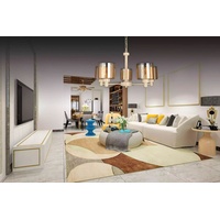 JVmoebel Deckenleuchte Deckenlampe Metall modernes Design Wohnzimmer Hängelampe Luster, Made in Europa beige
