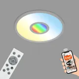 Brilo LED Panel, Smart cct rgb WiFi Bluetooth 24W silber Metall-Kunststoff BRILONER - Deckenlampe flach Home, funktioniert mit Alexa, buntes RGB+W Licht, Lampe, Deckenleuchte, Wohnzimmerlampe, LED Schlafzimmerlampe, 45x6 cm, Silberfarbig