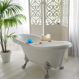 Relaxdays Badewannenablage Bambus Braun