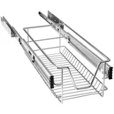 HENGMEI 1x Küchenschrank Teleskopschublade 30cm Schrankauszug Ausziehbare Ablage Küchenschubladen Organizer Küchen Regal Korbauszug Schlafzimmerschublade Vollauszug 20kg Belastbar