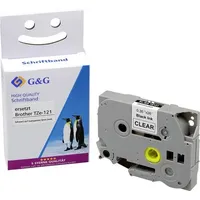 G&G Schriftband Kompatibel ersetzt Brother TZe-121 Bandfarbe: Transparent Schriftfarbe:
