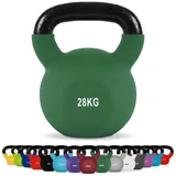MSports® Kettlebell Kettlebell Professional Neopren 2 – 30 kg inkl. Übungsposter grün