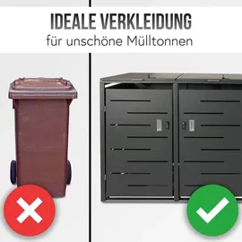 MCW Mülltonnenverkleidung E83 117 x 263 x 80 cm anthrazit