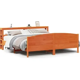 vidaXL Massivholzbett 180 x 200 cm Wachsbraun