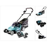 Makita DLM 432 RG2 Akku Rasenmäher 36 V ( 2x 18 V ) 43 cm Brushless + 2x Akku 6,0 Ah + Ladegerät