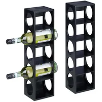 Relaxdays Weinregal 2er Set 53 x 14 x 12 cm Schwarz