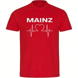 multifanshop Kinder T-Shirt - Mainz - Herzschlag - Druck weiß - Kind