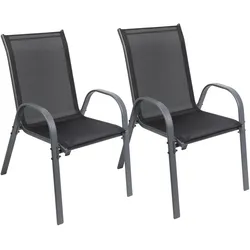 Albatros Gartenstühle 2er Set Kuba – Gartenstühle Stapelbar mit robustem Metallgestell und hoher Belastbarkeit – bequeme Stapelstühle auch als Terrassenstühle oder Balkonstühle