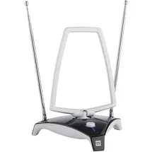 One for All for All – 3G/4G/5G-blockfilter - DVB-T2 Zimmerantenne Digital-TV in Full HD Drehbar und kippbar 0 bis 15 km Reichweite Weiss SV9360-5G, bunt