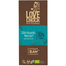 Lovechock rohe Schokolade Kakaonibs & Meersalz 70 g