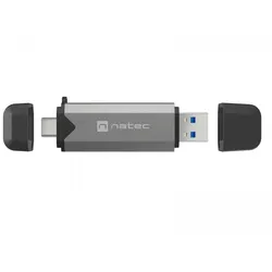 Natec Scarab 3 Kartenleser SD/MICRO SD USB 3.1 (USB-A & USB-C) - Schwarz