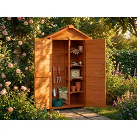 prestige home living outdoor Werkzeugschrank Holz 88 x 45,5 x 168 cm Braun