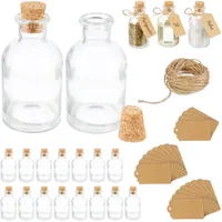 Relaxdays Dekogläser 20er Set, Glasflaschen mit Korken, 60 ml,