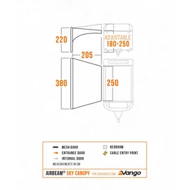 Vango AirBeam Sky Canopy Markisenüberdachung 2,5 m