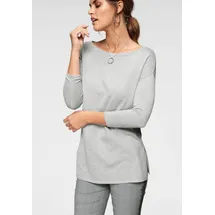 LAURA SCOTT Longpullover, mit Seitenschlitzen, Gr. 42, hellgrau-melange (aus nachhaltigem Material), , 68252562-42