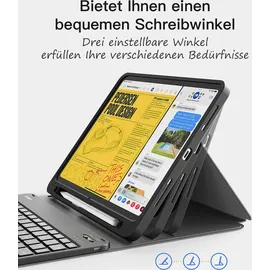 Inateck Tastatur Hülle kompatibel mit iPad 10 Gen.10,9"/11 Gen. A16 2025 11 Zoll, iPad Air 11" M3/M2 (2025/2024), Air 5/4 10,9",Pro 11 4/3/2/1, QWERTZ, mit Stifthalter, Abnehmbar,Classic KB04002
