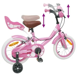 vidaXL Kinderfahrrad 14 Zoll RH 0 cm Hellrosa