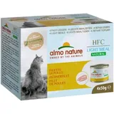 Almo Nature HFC Natural Light Meal Thunfisch, Huhn Schinken – Nassfutter für ausgewachsene Katzen, 4 Dosen à 50 g