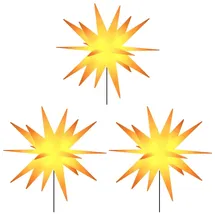 vidaXL LED-Weihnachtssterne 3 Stk. mit Erdspießen Faltbar Gelb 35 cm