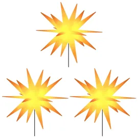vidaXL LED-Weihnachtssterne 3 Stk. mit Erdspießen Faltbar Gelb 35 cm